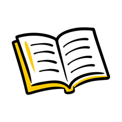 notebook open hand drawing icon for web and graphic design