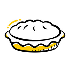 pie cloud hand drawing icon for web and graphic design