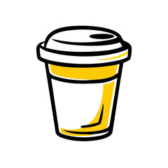small paper cup hand drawing icon for web and graphic design