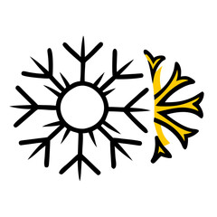 snowflake and sun hand drawing icon for web and graphic design