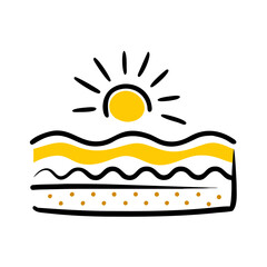 sun and skin layers hand drawing icon for web and graphic design