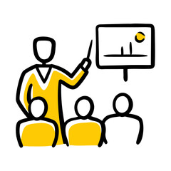 teacher lecture hand drawing icon for web and graphic design