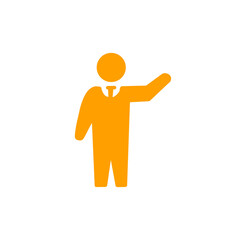 Businessman Pointing or Guiding／指し示すビジネスマンのアイコン	