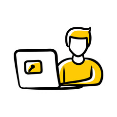 webinar hand drawing icon for web and graphic design