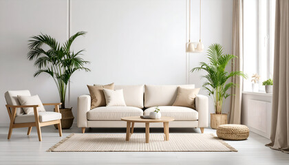 Minimalist living room interior design.