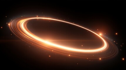 A stunning display of bright circular light rings with a cosmic glow, representing deep space phenomena and celestial energy.