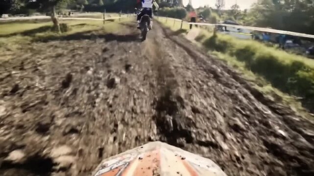 Motocross racing.