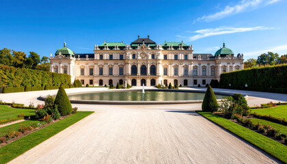 Classical European Palace with Courtyard