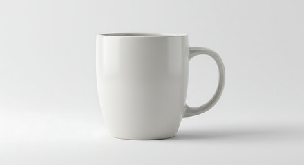 Fototapeta premium Simple White Ceramic Coffee Mug Isolated on Clean White Background