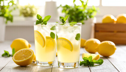 Refreshing Lemonade with Summer Drinks.