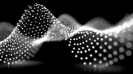 Abstract digital wave form of connected points