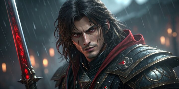 Warrior confronts the storm in a battle of wills beneath a darkened sky