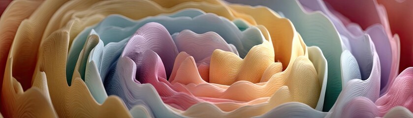 Obraz premium Puffy puffiness with circles and look concept. A beautiful, colorful rose close-up showcasing delicate petals.