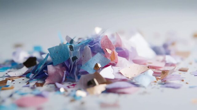 Abstract pastel confetti background creates a soft and festive aesthetic for events