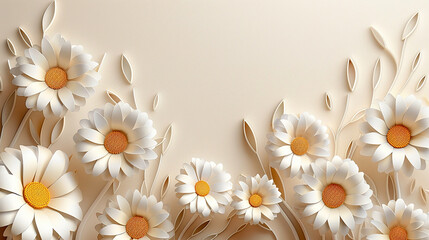 Obraz premium frame with daisy flowers
