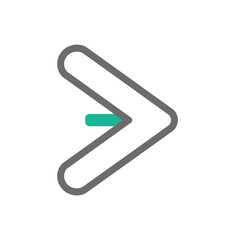 Obraz premium Modern abstract arrow symbol with a turquoise accent, representing progress, direction, and forward movement on a clean white background.