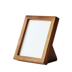 Wooden photo frame isolated on transparent background