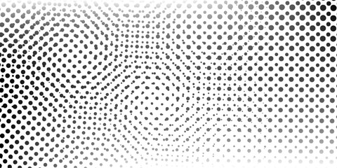 Grunge halftone gradient simple background. Faded grit noise texture. White and black pattern. Wave