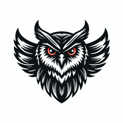 angry owl logo vector image