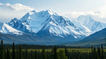 Alaska mountain range wilderness nature landscape snowy mountains wallpaper