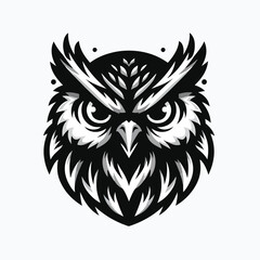 angry owl logo vector image