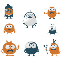 set of funny cartoon animals