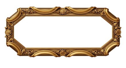 Golden Ornamental Frame with Shell Motif
