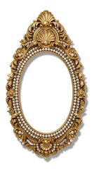 Ornate Gold Frame with Pearls, Vintage Style
