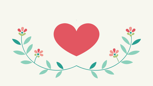 Elegant wedding invitation card with heart and floral accents