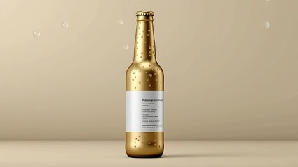 Elegant Gold Beer Bottle with Blank Label for Customization Use with ai generated - Powered by Adobe