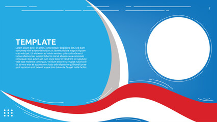 4K banner template with indonesia flag in blue color background