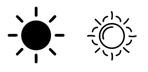 Sun Icon for Weather, Summer, Brightness, Solar Energy, and Nature Illustration Design
