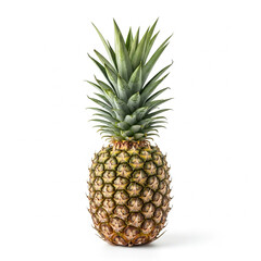 Fototapeta premium Fresh pineapple, whole, isolated on pure white background