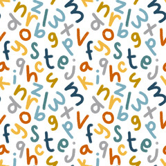 Colorful letter pattern vector illustration for educational and playful design projects for children