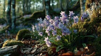 Obraz premium Forest floor blooms in soft light