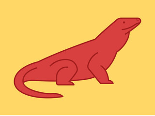 Komodo icon. Animal reptile. Asian culture vector icon. Flat illustration concept.