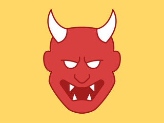 Demon mask icon. Asian culture vector icon. Flat illustration concept.