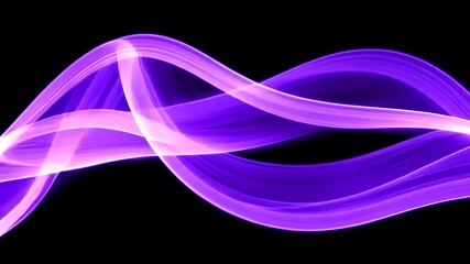 Abstract purple light waves on a black background creating a dynamic pattern - Powered by Adobe