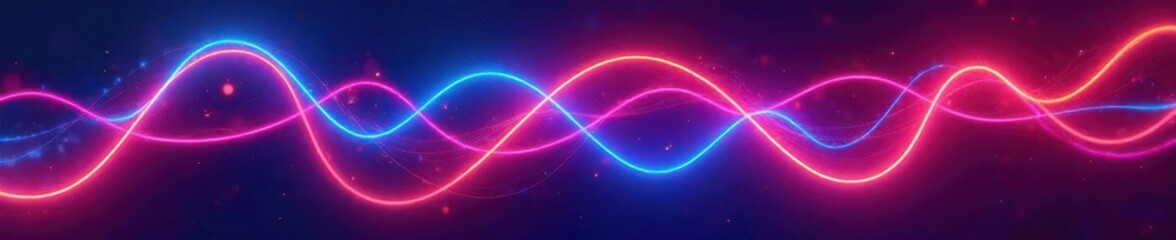 Intertwined neon lines form abstract geometric shapes , science, geometric