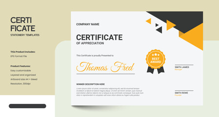 Minimalist Certificate Award Design Template