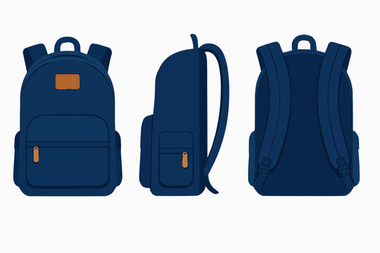 blue backpack isolated on white
