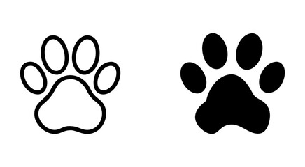 Set of paw outline silhouette vector illustration design