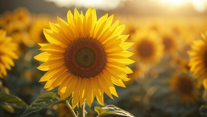 Fototapeta premium The Golden Center: A Detailed Sunflower