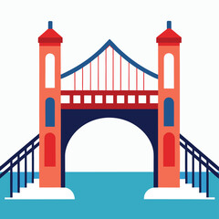 Golden Gate Bridge landmark in San Francisco with iconic red-orange towers