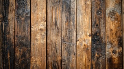 Naklejka premium A weathered wooden fence with a rustic, aged appearance.
