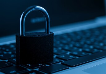 Laptop Security: Padlock Protecting Keyboard for Data Privacy