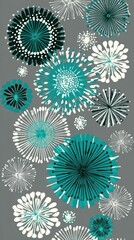 Abstract floral pattern on a grey background