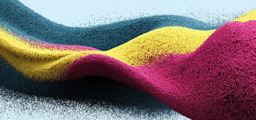 Abstract, fluid forms in vibrant colors