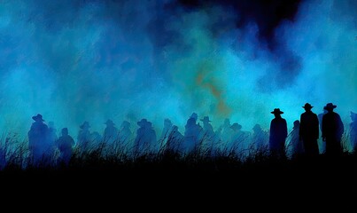 Misty Gathering of Figures