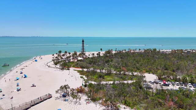 Sanibel Island Lighthouse off the coast of Fort Myers in Lee County, southwest Florida	
